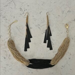 Elegant Gold and Black Jewelry Set
